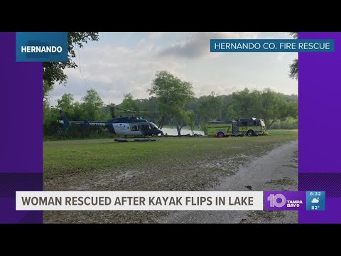 Woman nearly drowns after Kayak flips in Hernando County lake