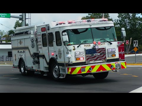 Pasco County Fire Rescue Engine 3 and Rescue 3 Responding