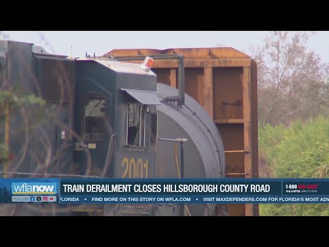 Train derailment shuts down major Hillsborough County road