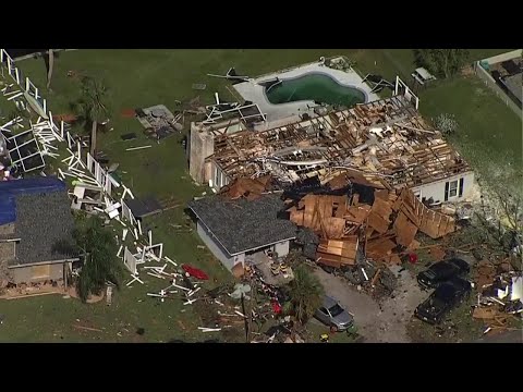 Aerial video of tornado damage in Hernando County