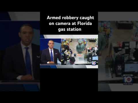 Armed robbery caught on camera at Florida gas station #crime #hillsboroughcounty