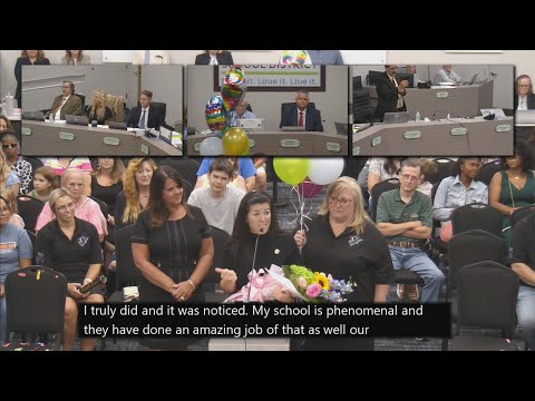 Hernando Schools - State Teacher of the Year Jaime Suarez - School Board Recognition