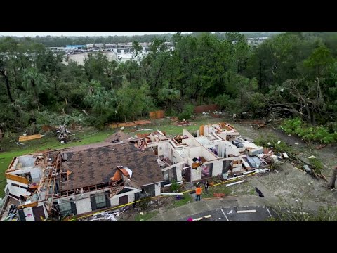 Drone video shows tornado damage in Citrus County