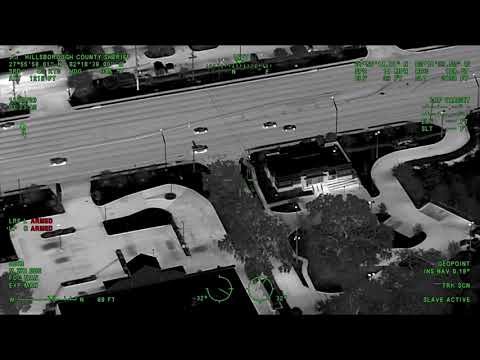 Hillsborough County Sheriff&#39;s Office police foot chase caught on helicopter camera - Florida