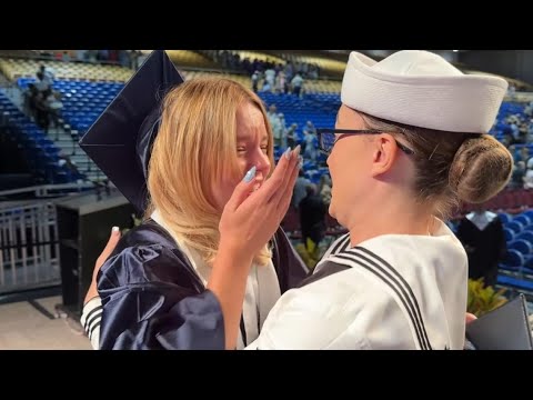 Navy officer surprises sister at high school graduation in Hillsborough County, Florida