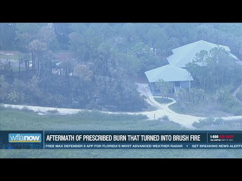 Aerial footage shows aftermath of nearly 125-acre fire in Hillsborough County