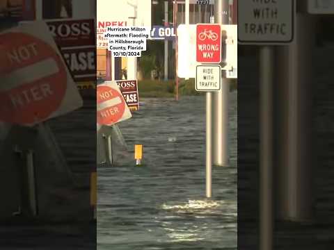 Hurricane Milton aftermath: Flooding in Hillsborough County, Florida (10/10/24). Via: CNN