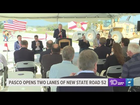 Pasco County leaders celebrate the opening of 2 new lane on State Road 52
