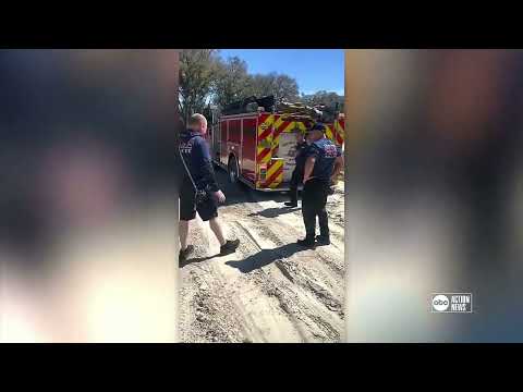 Firetruck gets stuck in unpaved streets in Citrus County neighborhood