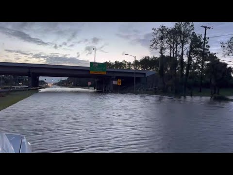 Hurricane Milton turns roads into rivers in Hillsborough County, Florida