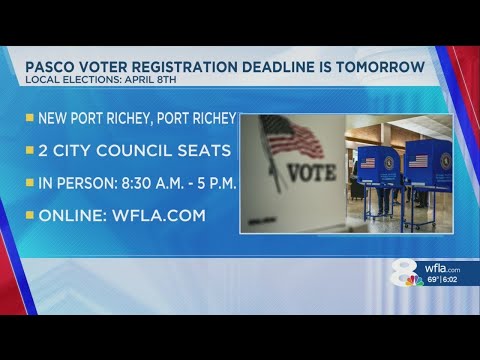 Monday is the last day to register to vote in Pasco County municipal elections