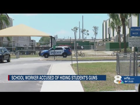 Pasco County school aid arrested, accused of helping student hide 2 guns