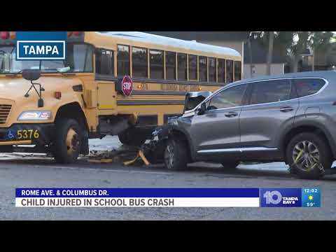 Child hospitalized in Hillsborough County school bus crash