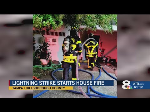 Lightning strike causes attic fire in Hillsborough County