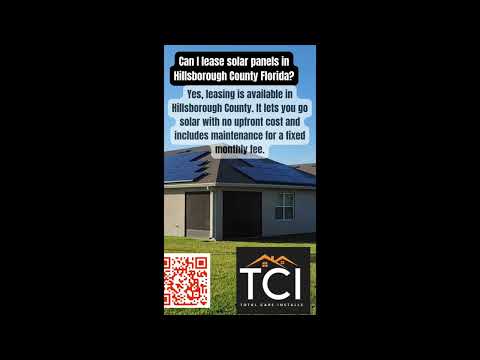 can you lease solar panels in hillsborough county Florida? #solar #solarpanels #renewableenergy