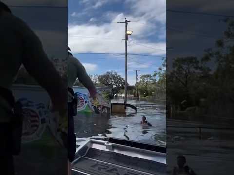 Hillsborough County Sheriff’s Office rescue 14 yr-old boy floating on a piece of fence. #hurricane