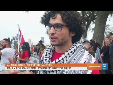 Hundreds in Hillsborough County demonstrate for Palestine, Israel