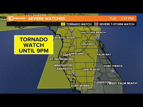 LIVE COVERAGE | Tornado warning in effect for parts of Hillsborough, Pinellas counties