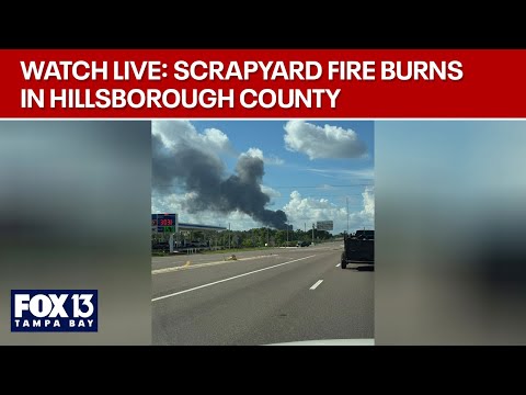 Breaking News: Fire burns at scrapyard in Hillsborough County